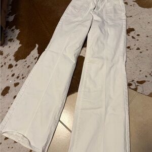 White House Black Market White Flare Wide-Leg Jeans